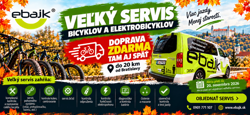 Jesenný veľký servis bicyklov ebajk