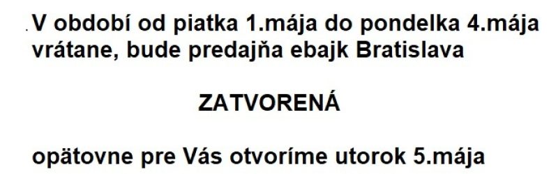 májové sviatky oznam 1.maj